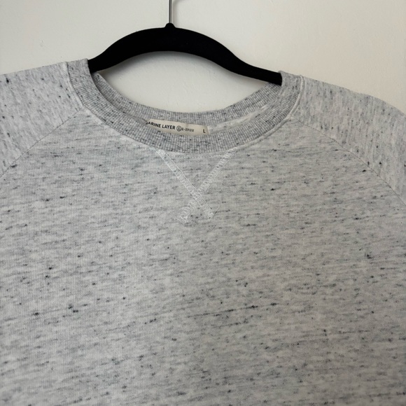 Marine Layer Re-Spun Jenny Retro Rib Sweatshirt Size Large Gray Multi Casual - Picture 4 of 10